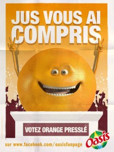 orange presslé oasis président affiche